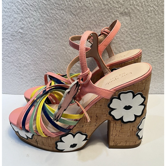 Kate Spade New York Sandals Size 9 Gerry Platform Y2K Shoes Floral Multicolor - Picture 9 of 16